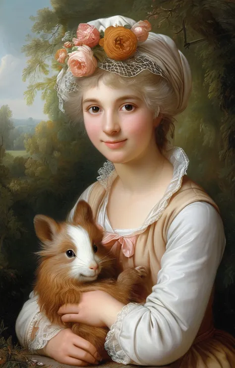 masterpiece,best quality,<lora:tbh152-sdxl:0.8>,illustration,style of Élisabeth Vigée-Lebrun animals