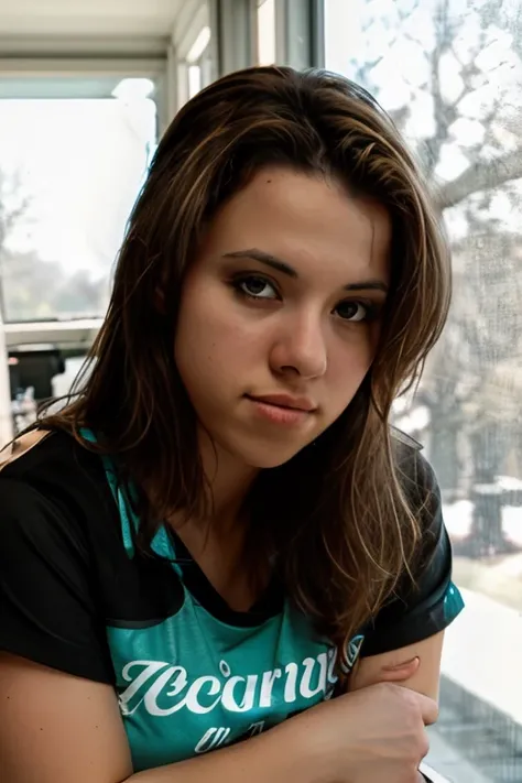 <lora:KerieHart:0.8>, full color portrait of a young woman, wearing a t-shirt, natural light, RAW photo, subject, 8k uhd, dslr, soft lighting, high quality, film grain, Nikon D850