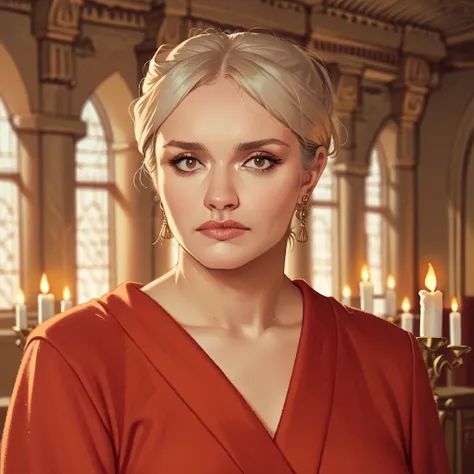 score_9, score_8_up, score_7_up, score_6_up,source_anime, anime 2d, a stunning woman with platinum blonde hair wearing a red robe with a golden dragon on it, ancient palace interior in teh background, candle-lit,  face, olxcke,  <lora:olcooke_ponyxl_aut_xl...