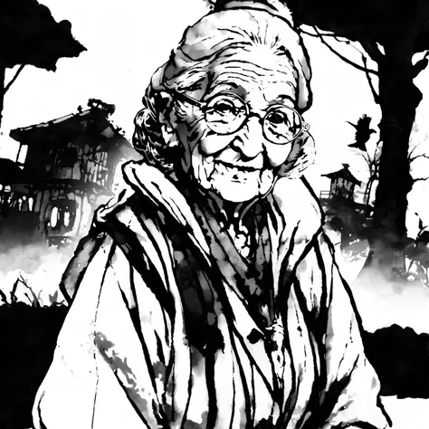 ink, old grandma, portrait <lora:xl-mink:1.5>