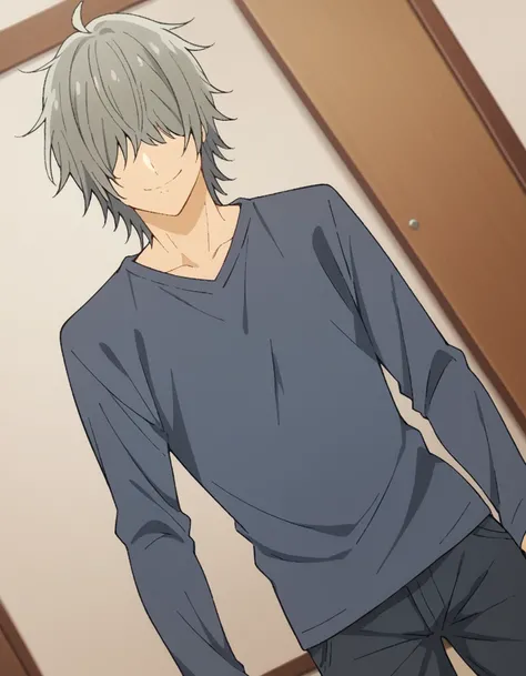 score_9, score_8_up, score_7_up, source_anime,
kyousukehori,  <lora:kyousuke-hori-s2-ponyxl-lora-nochekaiser:1>,
kyousuke hori, short hair, bangs, grey hair, male focus, messy hair, hair over eyes,
shirt, long sleeves, grey shirt, pants,
indoors, smile,
co...