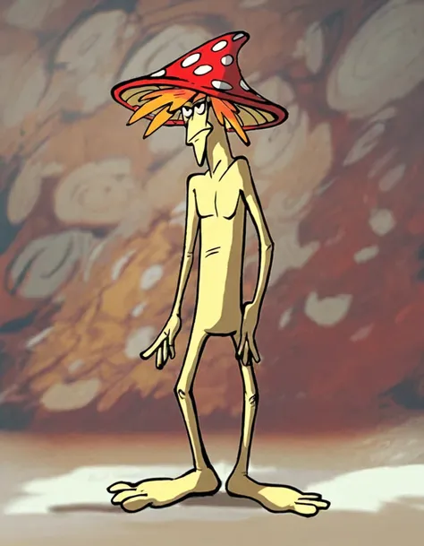 lesh&k&, Mushr00mM@n, mushroom man, mushroom fly agaric cap, ginger hair, naked , full body shot, looking at viewer, posing, score_9, score_8_up, score_7_up, score_6_up, lesh&k&, Mushr00mM@n, mushroom man, mushroom fly agaric cap, ginger hair, naked, full ...