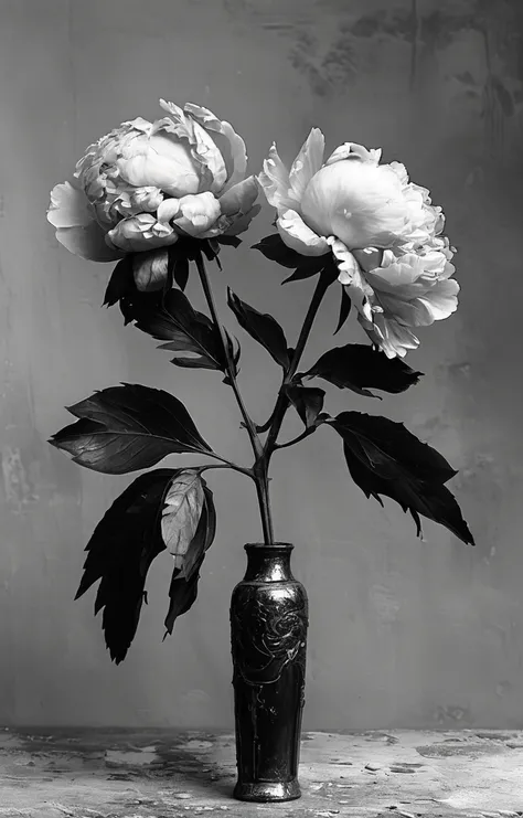 masterpiece,best quality,<lora:tbh155-sdxl:1>,illustration,style of Guido Argentini, decaying peonies