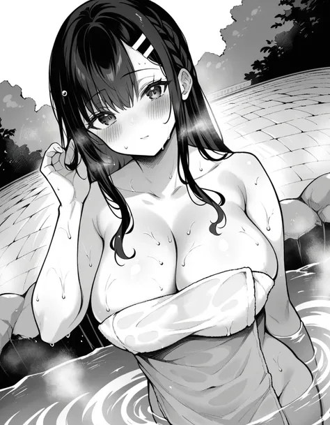 score_9, score_8_up, score_7_up, source_anime,
miyakoohtsuka, <lora:miyako-ohtsuka-manga-ponyxl-lora-nochekaiser:1>,
miyako ohtsuka, long hair, bangs, hair ornament, hairclip, large breasts, monochrome, greyscale,
nude, naked, 
outdoors, onsen, towel, nake...