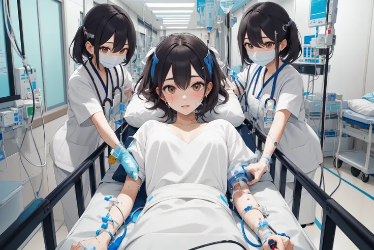 (RAW photo, best quality), 3girls,
closeup, multiple girls, intravenous drip,
patient_on_gurney, <lora:concept_patient_on_gurney_v3_1-000003:1>,