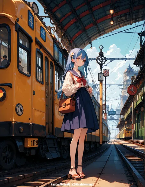 score_10,score_9_up,score_8_up,score_7_up,score_6_up, hadrian, train stop,long hair,sailor dress,steampunk city,railway,train,barefoot sandals,