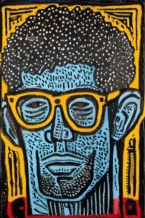 masterpiece,best quality,<lora:tbh164-:1>,illustration,style of Keith Haring, portrait of noble man