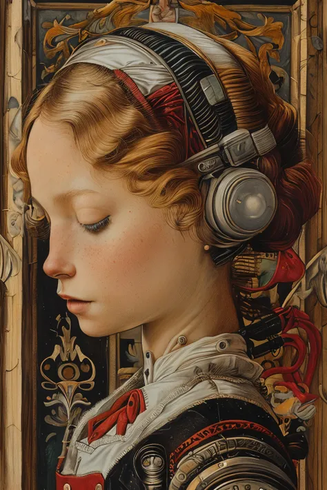 masterpiece,best quality,<lora:tbh167-:1>,illustration,style of Carlo Crivelli, portrait of Housework robots