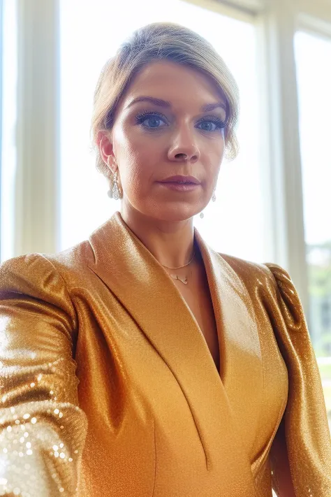 High Fashion, UHD, 8K, ultra detailed, a cinematic photograph of photo of mee, shiny hair, makeup, jewelry, elegant, portrait, antique, formal 16mm, color graded portra 400 film, remarkable color, remarkable detailed pupils, collared shirt, sunlight, depth...