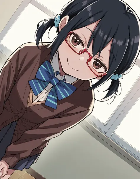 score_9, score_8_up, score_7_up, source_anime,
shihosayama, <lora:shiho-sayama-manga-ponyxl-lora-nochekaiser:1>,
shiho sayama, black hair, brown eyes, glasses, twintails, short hair, scrunchie, hair scrunchie, red-framed eyewear,
skirt, shirt, long sleeves...