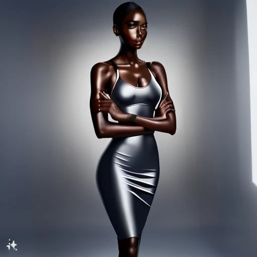 deep Onyx black skin woman