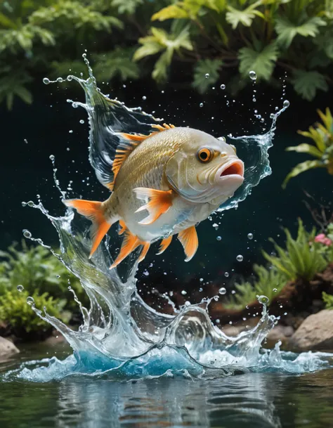 fish jumping water