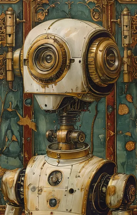 masterpiece,best quality,<lora:tbh167-sdxl:1>,illustration,style of Carlo Crivelli, portrait of Housework robots