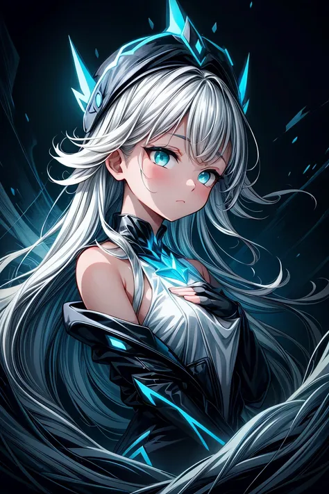 greyscale, (icy blue theme:1.3),1girl,solo,badass,cold,((Detailed)), ((Masterpiece)), ((Impressive)), ((Elegant)), ((Mind-blowing)), ((Phenomenal)), anime, Shojo, Romance, Drama, digital artwork, Digital masterpiece, Digital masterpiece, Digital illustrati...