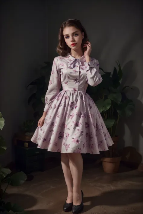 1950s Floral Dress