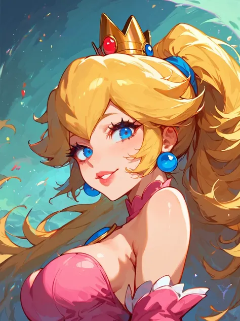 1girl <lora:Futurenijiimadness-02:1> source_anime, futurenijiimadness, princess peach, turning to face viewer, head tilt, 1 girl, seductive smile, looking at viewer, sexy revealing outfit, kinky, adorable, petite, side view, looking at viewer, round face, ...