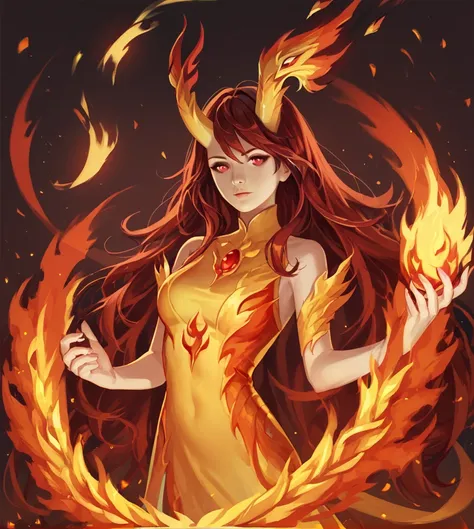 score_9, score_8_up, score_7_up, score_6_up, score_5_up, score_4_up, 
 <lora:fire:0.8>,
firemode,, 1girl, solo, fire, horns, long hair, red eyes, phoenix