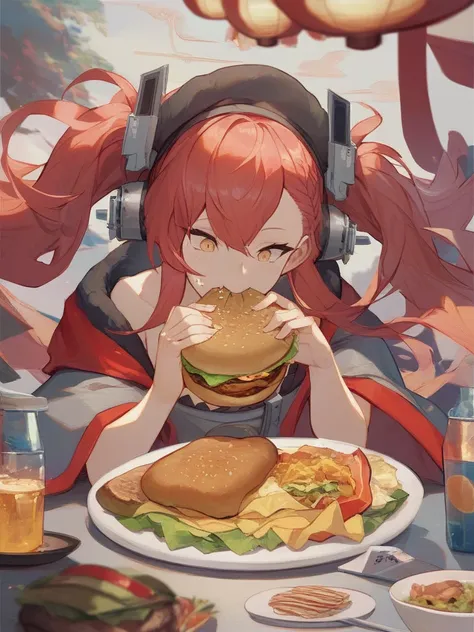 red hair, eating hamburger, azur lane
score_8_up  <lora:Azura Lane Anniversary Art Collection B:1>