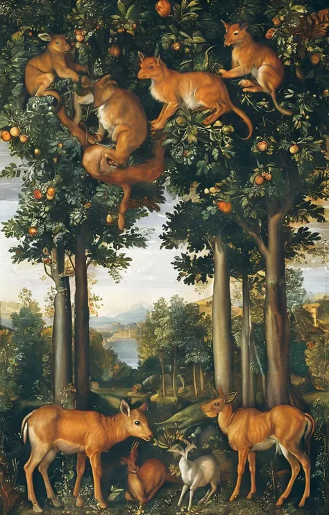 masterpiece,best quality,<lora:tbh193-sdxl:0.9>,illustration,style of Michelangelo Buonarroti, animals