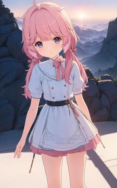 <lora:encore:1>
small girl, correct anatomy, beautiful body,  cute, pink hair, many details, super detailed, atmospheric lighting, high quality, HD, realism