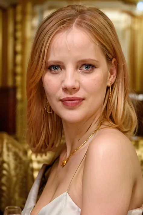 RAW photo, a photo of joanna kulig in an evening gown, detailed face, pale skin, background is a restaurant, wearing gold jewelry, (high detailed skin:1.2), 8k uhd, dslr, soft lighting, high quality, film grain, Fujifilm XT3
 <lora:joanna kulig v1.0:1>