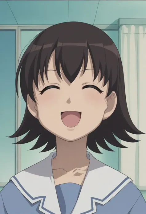 score_9, score_8_up, source_anime, highly detailed, 1girl, solo
tomo, 1girl, solo, school uniform, closed eyes, smile, open mouth, short hair, serafuku,
^ ^, :d, brown hair,
indoor,