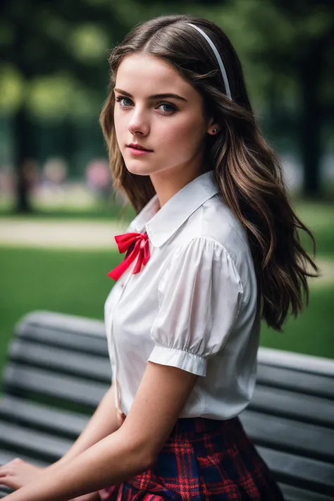 LauraW_SoloTI_v1,
(In a plaid skirt and white blouse, with a ribbon tie, for a classic and youthful look), ((A bustling campus quad, with students chatting on benches, a lively and energetic atmosphere:1.2)), (seductive), photorealistic, masterpiece, high ...