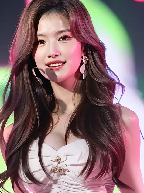 (RAW photo,best quality, realistic,photo-realistic:1.4), extremely detailed,8k wallpaper, Amazing,ultra-detailed,highres, (Beautiful K-POP women captivating fans with their smiles and slim, toned bodies, believe in light and shadow realistically: 1.2), 1gi...