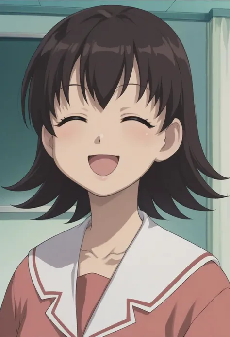 score_9, score_8_up, source_anime, highly detailed, 1girl, solo
tomo, 1girl, solo, school uniform, closed eyes, smile, open mouth, short hair, serafuku,
^ ^, :d, brown hair,
indoor,