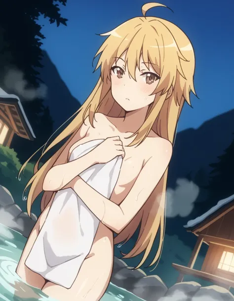 score_9, score_8_up, score_7_up, source_anime,
kaedekagayama, <lora:kaede-kagayama-s3-ponyxl-lora-nochekaiser:1>,
kaede kagayama, long hair, blonde hair, brown eyes, ahoge,
nude, naked, 
outdoors, onsen, towel, naked towel, steam, bathing, nude cover, part...