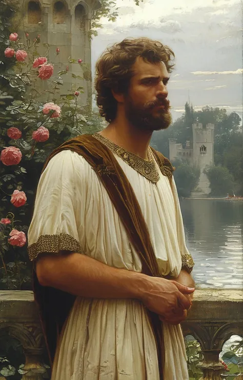 masterpiece,best quality,<lora:tbh201-sdxl:0.9>,illustration,style of Edmund Leighton
 portrait of noble man