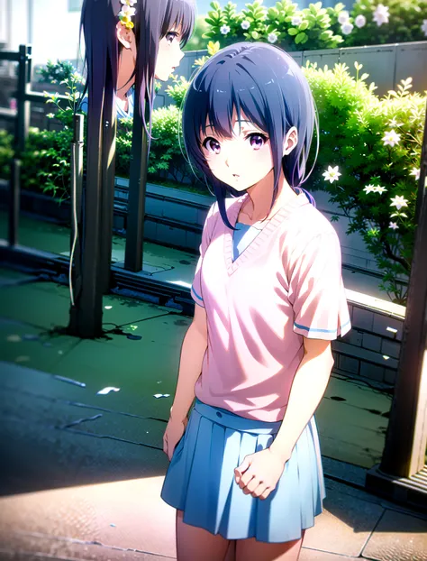 Mizore Yoroizuka, outside, standing    <lora:Mizore-Yoroizuka:1>