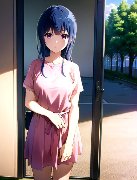 Mizore Yoroizuka, outside, standing    <lora:Mizore-Yoroizuka:1>