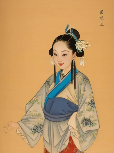 XCYP Fine art imitation,a girl,Chinese clothing,