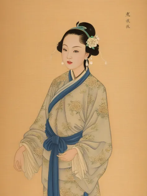 XCYP Fine art imitation,a girl,Chinese clothing,