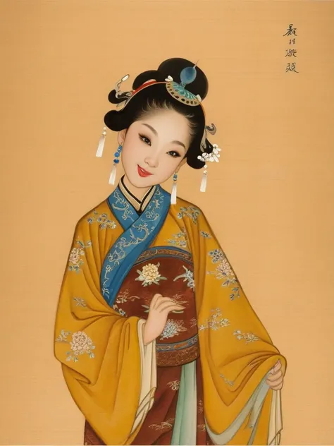 XCYP Fine art imitation,a girl,Chinese clothing,