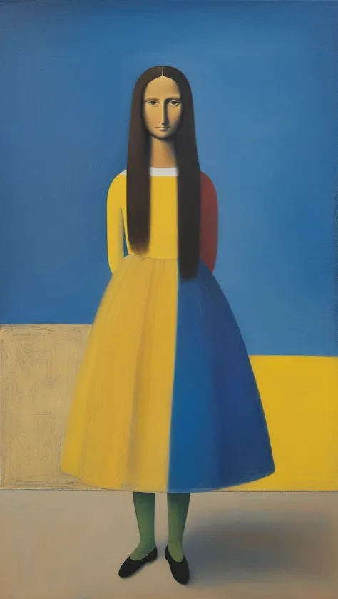 Craigie Aitchison style,Mona Lisa,