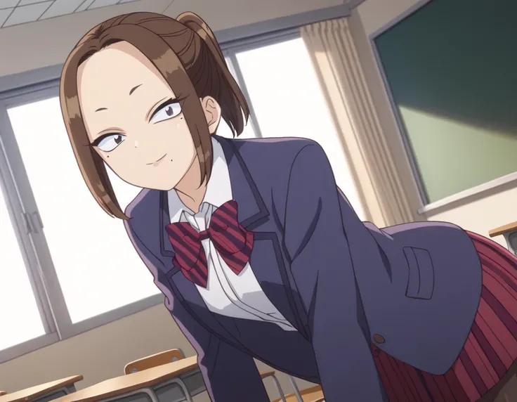 score_9, score_8_up, score_7_up, source_anime,
neneonemine, <lora:nene-onemine-s1s2-ponyxl-lora-nochekaiser:1>,
nene onemine, brown hair, ponytail, mole, mole under eye, mole under mouth, short hair,
skirt, shirt, long sleeves, bow, school uniform, jacket,...