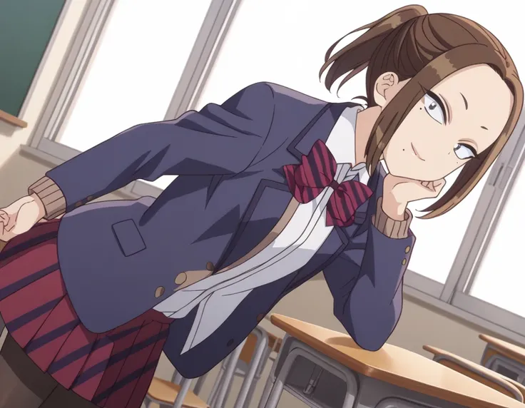 score_9, score_8_up, score_7_up, source_anime,
neneonemine, <lora:nene-onemine-s1s2-ponyxl-lora-nochekaiser:1>,
nene onemine, brown hair, ponytail, mole, mole under eye, mole under mouth, short hair,
skirt, shirt, long sleeves, bow, school uniform, jacket,...