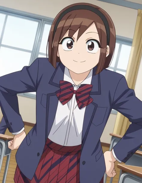 score_9, score_8_up, score_7_up, source_anime,
ayamisasaki, <lora:ayami-sasaki-s2-ponyxl-lora-nochekaiser:1>,
ayami sasaki, short hair, bangs, brown hair, brown eyes, hairband, black hairband,
skirt, shirt, long sleeves, bow, school uniform, jacket, white ...