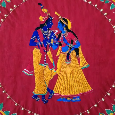 embrodarythreadart, radhe krishna, jewelry, full body<lora:embrodary_thread_art:1>