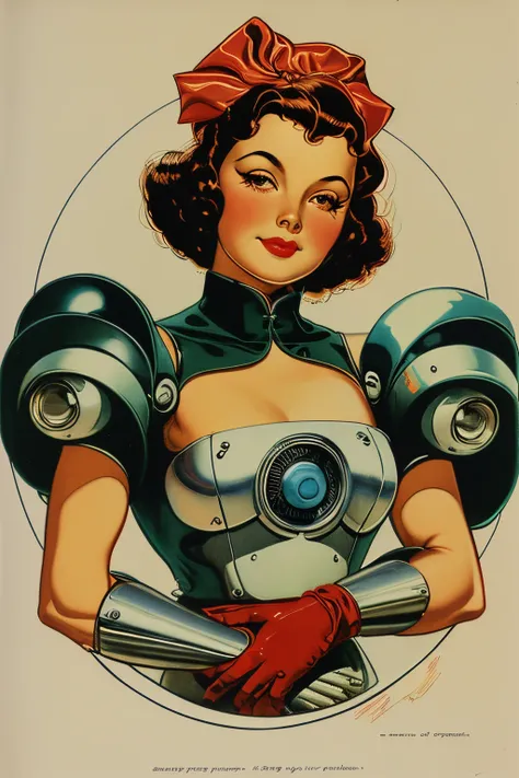 masterpiece,best quality,<lora:tbh208-:0.9>,illustration,style of Alberto Vargas, portrait of Housework robots