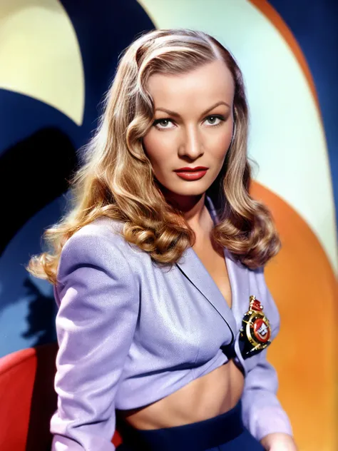 <lora:VeronicaLake:1> veronica lake  as a captain on a big ship, looking at the viewer, high quality, bright colors, masterpiece