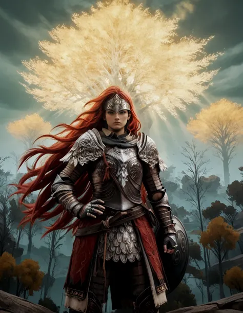 score_9, score_8_up, score_7_up,
1girl wearing rw0lf armor, very long red hair,floating hair,
heroic pose, hand on hip,
(w3ers),scenery,giant tree,wind,
pov,
 serious, focused,
 <lora:rwolf:0.9>
 <lora:w3ers:0.8>