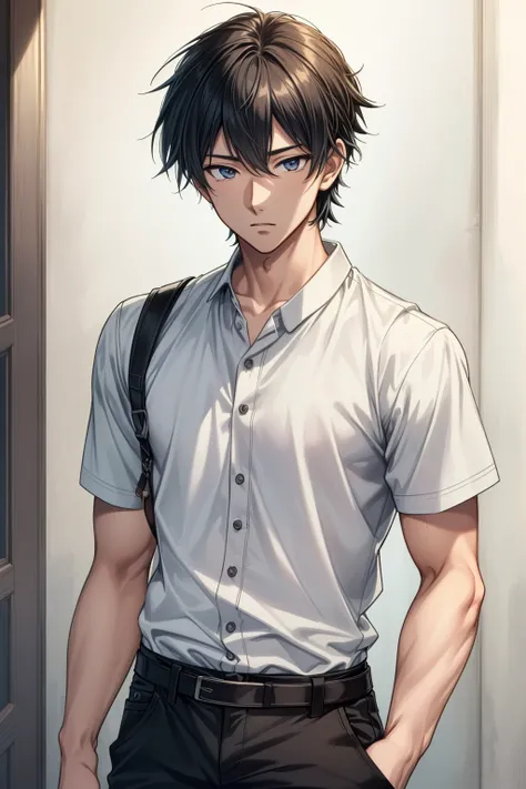 (((best quality, masterpiece, ultra-detailed))), ((Japanese anime style, perfect anime quality, extremely detailed CG)), 1boy, slim Asian boy, 27-years-old male, solo, male focus, detailed eyes, solid_eyes, random casual outfit, <lora:pcm_sd15_normalcfg_16...