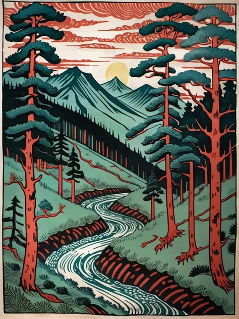 Fresh Ideas@Woodblock prints_SDXL