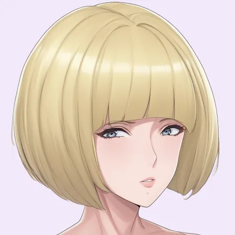 blonde bob cut,