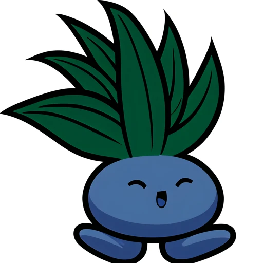 sky, closed eyes, simple background, outline, blue body, black eyes, smile, shy, 2oddish, no humans, white background, happy, :o, transparent background