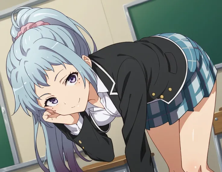 score_9, score_8_up, score_7_up, source_anime,
sakikawasaki, <lora:saki-kawasaki-s2s3-ponyxl-lora-nochekaiser:1>,
saki kawasaki, long hair, hair ornament, blue hair, purple eyes, ponytail, mole, mole under eye, scrunchie, hair scrunchie, pink scrunchie,
sk...