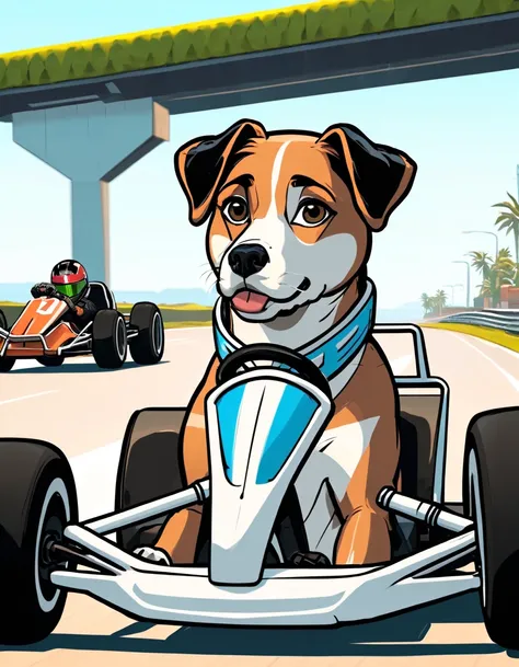 Skin Textures, High Resolution, High-Resolution Image, Cinematic, archerlora, 1dog, driving gokart